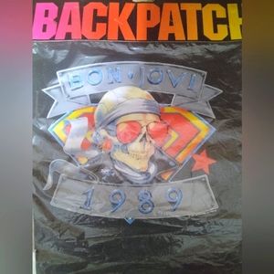 Vintage Bon Jovi Rock Music  We're Back Kickin Ass 1989 Jacket Backpatch